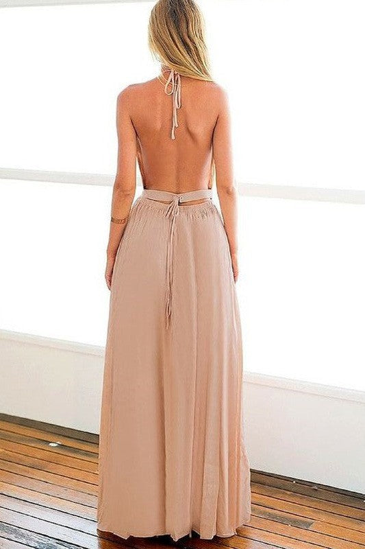 Gorgeous Halter Sleeveless Long Evening Dress Chiffon-ballbellauk