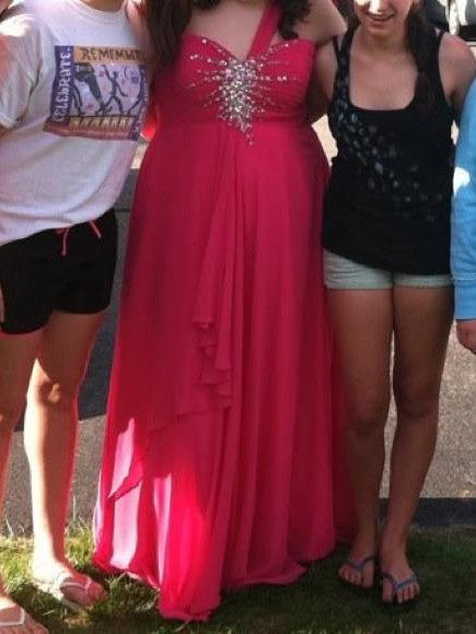 Gorgeous One-Shoulder Beading Sleeveless Long Chiffon Plus Size Prom Dress-ballbellauk
