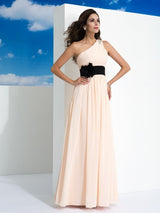 Gorgeous One-Shoulder Sleeveless Long Evening Dress Chiffon-ballbellauk