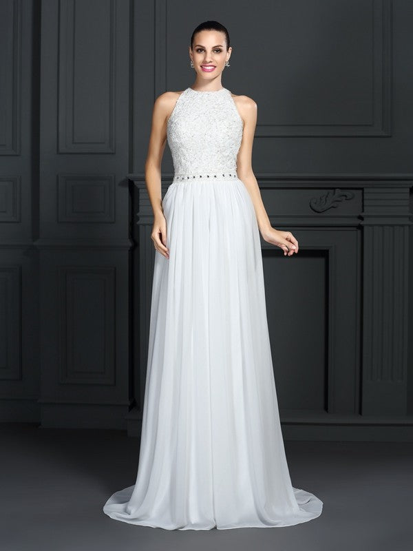 Gorgeous Ruffles Sleeveless Long Evening Dress Chiffon-ballbellauk