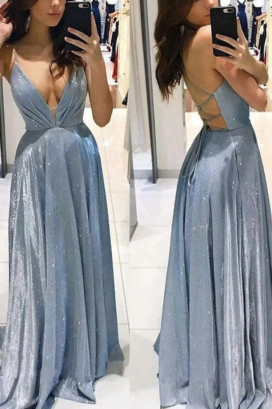 Gorgeous Ruffles V-neck Sleeveless Prom Dress-ballbellauk