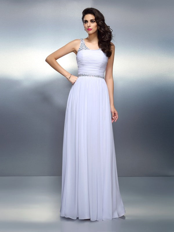 Gorgeous Scoop Beading Sleeveless Long Evening Dress Chiffon-ballbellauk