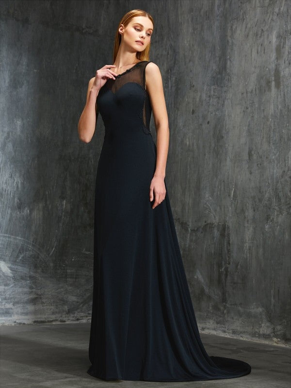 Gorgeous Scoop Beading Sleeveless Spandex Prom Dress-ballbellauk