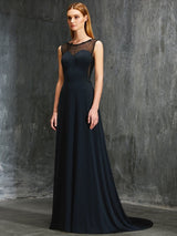 Gorgeous Scoop Beading Sleeveless Spandex Prom Dress-ballbellauk