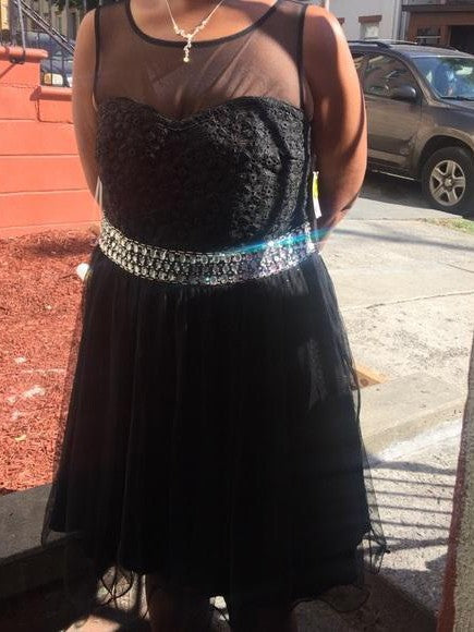 Gorgeous Sheer Neck Beading Sleeveless Tulle Plus Size Prom Dress-ballbellauk