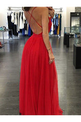 Gorgeous Spaghetti-Straps Sleeveless Long Evening Dress Chiffon-ballbellauk