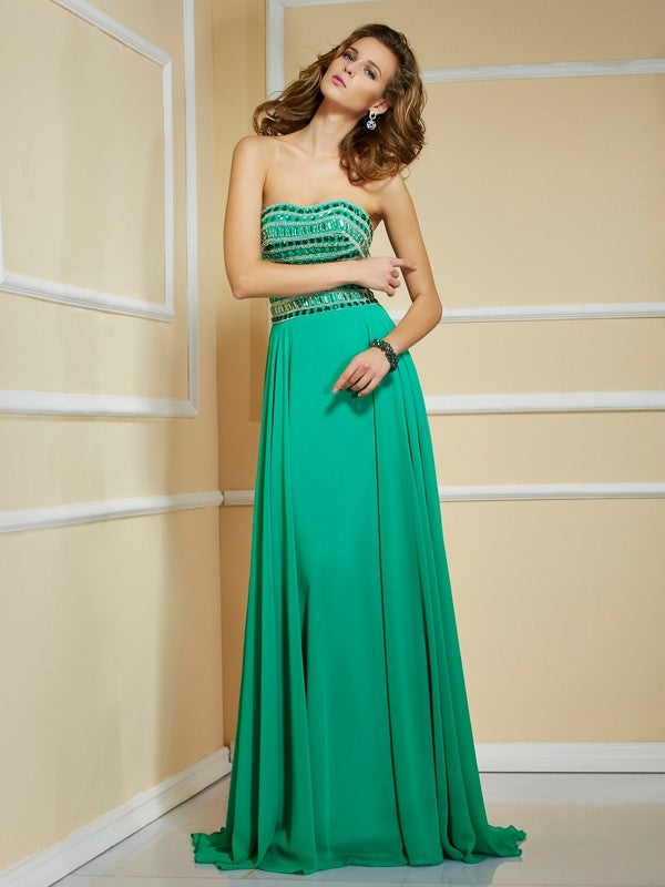Gorgeous Strapless Sleeveless Long Evening Dress Chiffon-ballbellauk