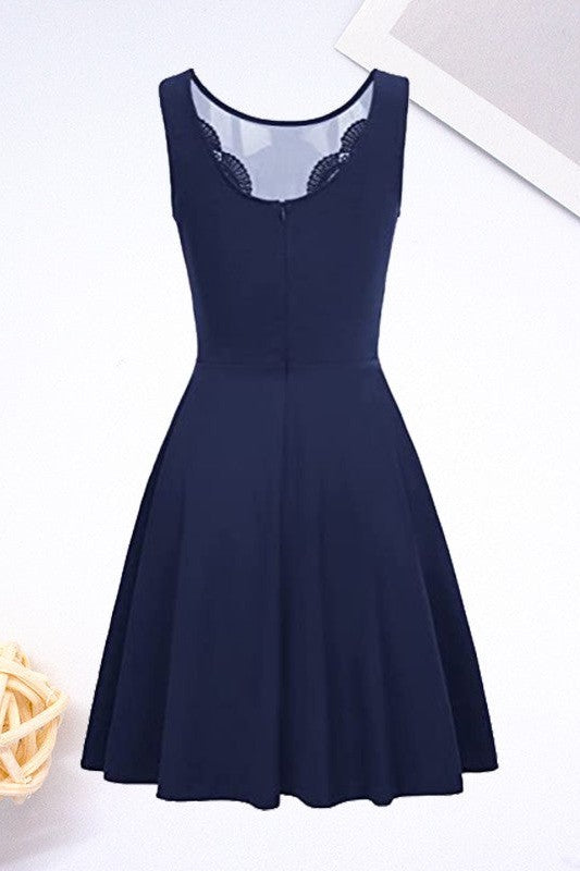 Gorgeous Stretch Crepe Lace V-neck Sleeveless Homecoming Dress-ballbellauk