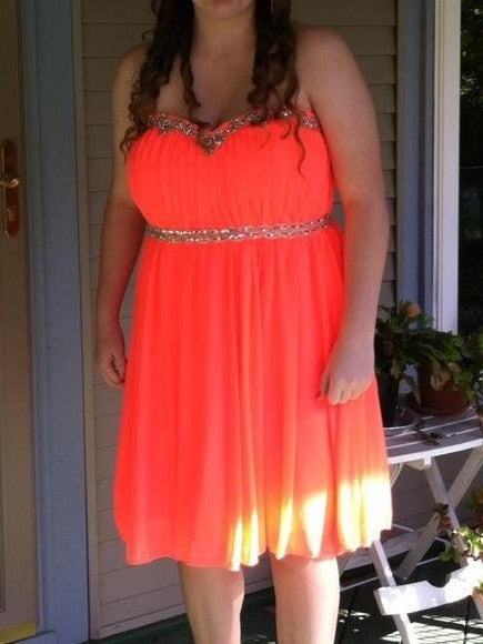 Gorgeous Sweetheart Beading Sleeveless Knee-Length Chiffon Plus Size Prom Dress-ballbellauk