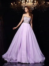 Gorgeous Sweetheart Beading Sleeveless Long Evening Dress Chiffon-ballbellauk