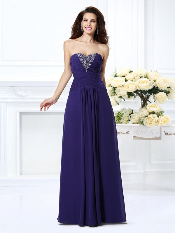 Gorgeous Sweetheart Beading Sleeveless Long Evening Dress Chiffon-ballbellauk