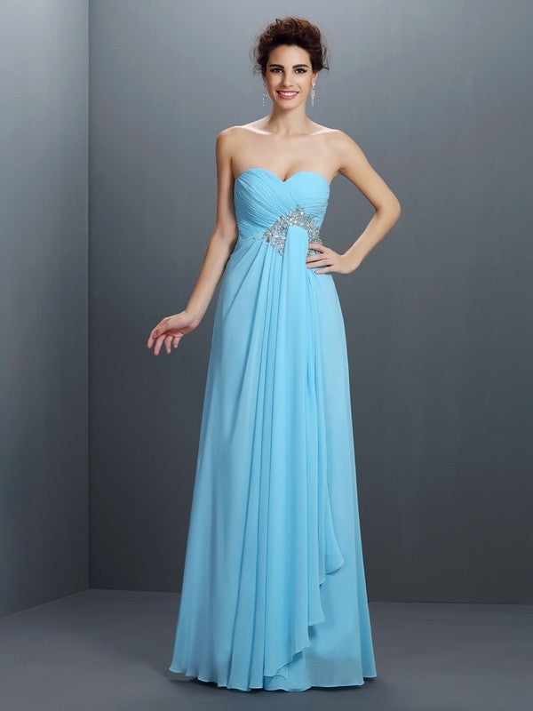 Gorgeous Sweetheart Beading Sleeveless Long Evening Dress Chiffon-ballbellauk