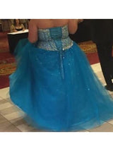 Gorgeous Sweetheart Beading Sleeveless Long Organza Plus Size Prom Dress-ballbellauk