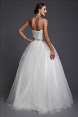 Gorgeous Sweetheart Sleeveless Long Beading Net Prom Dress-ballbellauk
