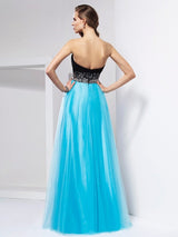 Gorgeous Sweetheart Sleeveless Long Net Prom Dress-ballbellauk