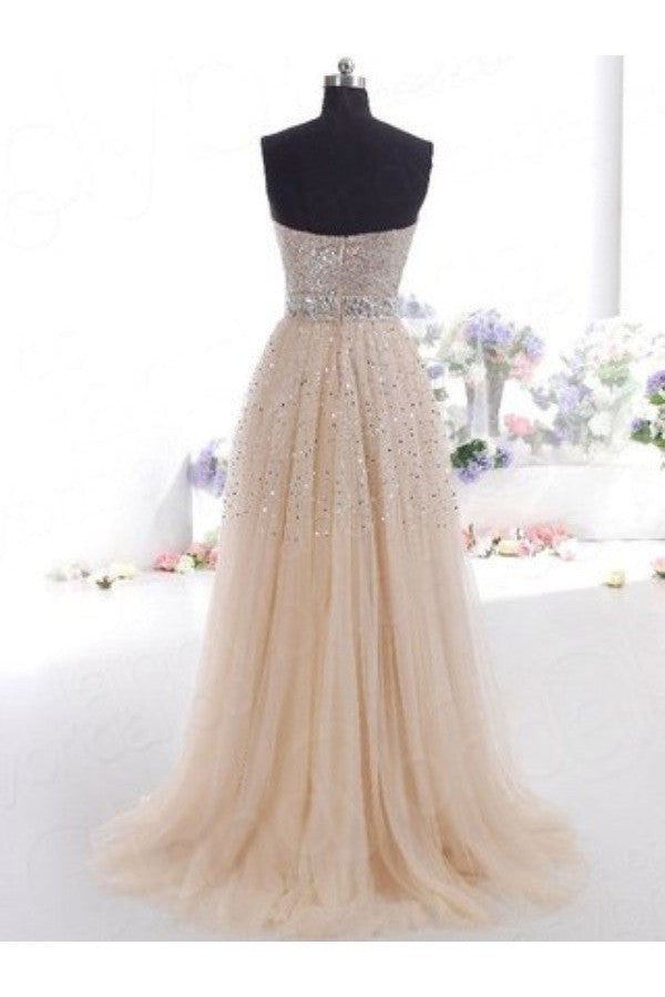 Gorgeous Sweetheart Tulle Sleeveless Prom Dress-ballbellauk