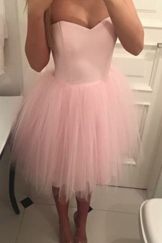 Gorgeous Tulle Ruffles Sweetheart Sleeveless Homecoming Dress-ballbellauk