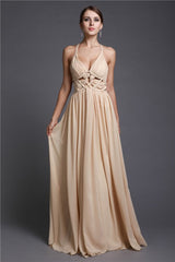 Gorgeous V-neck Sleeveless Long Ruffles Evening Dress Chiffon-ballbellauk