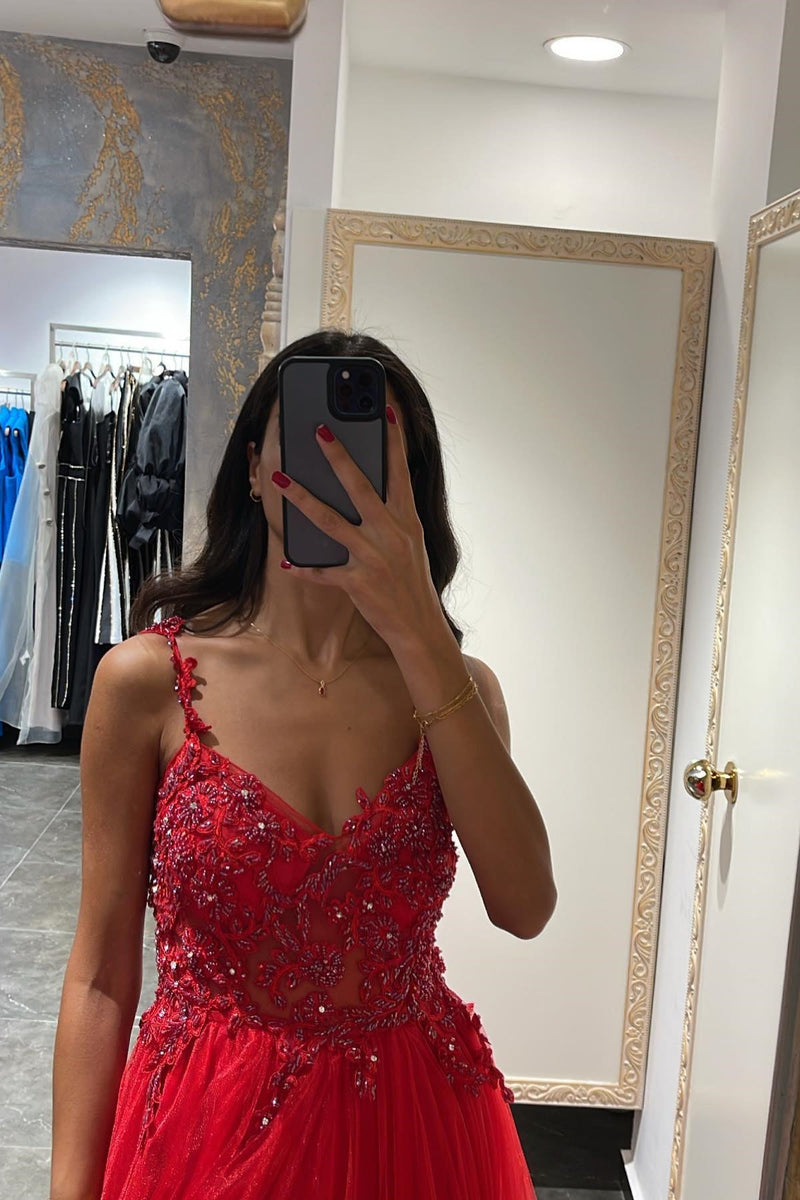 Mermaid Appliques Prom Dress UK with Beadings and Elegant Spaghetti-Straps-ballbellauk