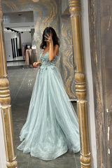 Mermaid Appliques Prom Dress UK with Beadings and Elegant Spaghetti-Straps-ballbellauk