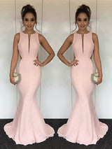 Mermaid Jewel Sleeveless With Ruched Silk like Elegant Evening Dress-ballbellauk