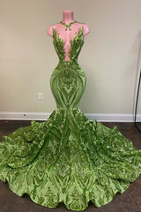 Mermaid Prom Dress UK with Laser Light & Crew Neck Sleeveless Court-ballbellauk