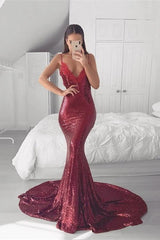 Mermaid Sequins Prom Dress UK with Spaghetti-Straps-ballbellauk