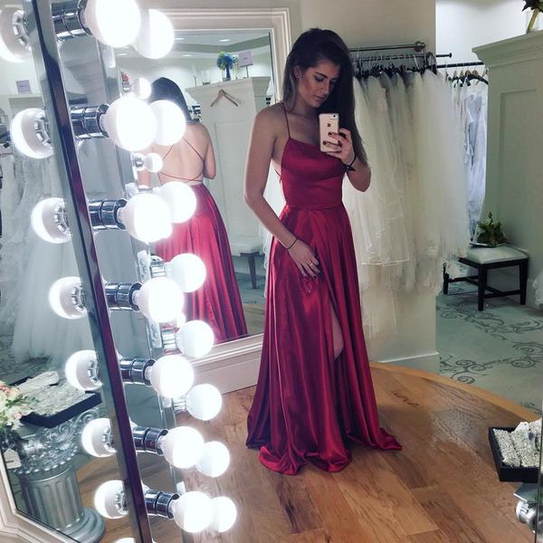 Mermaid Slit Spaghetti-Straps Prom Dress UK-ballbellauk