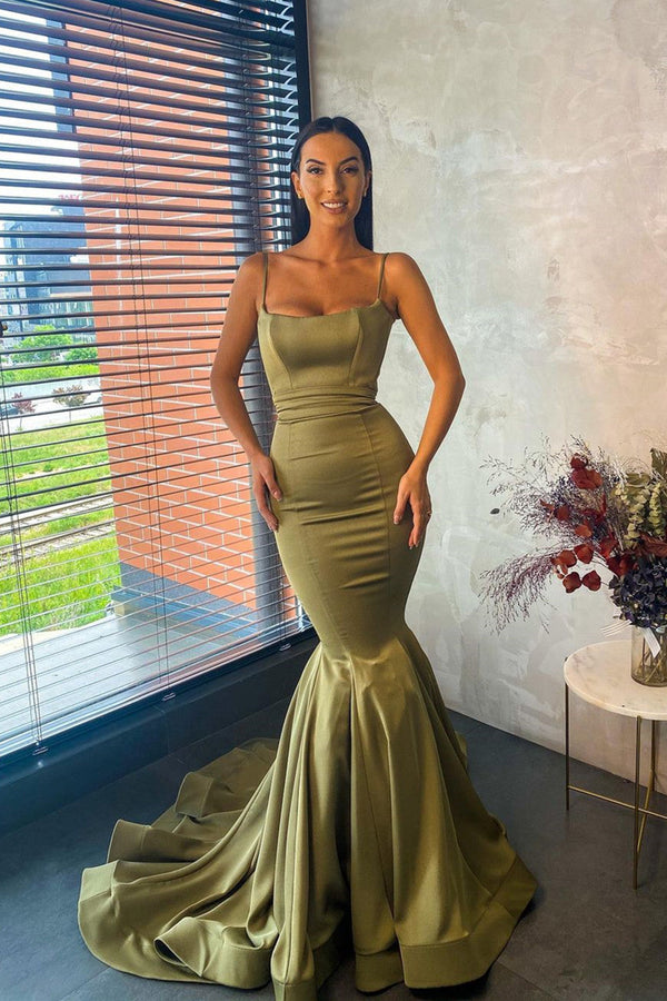 Mermaid Spaghetti-Straps Prom Dress UK-ballbellauk