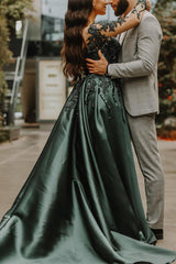 Mermaid Sweetheart Long Long Sleeve Appliques Lace With Side Train Formal Wears-ballbellauk