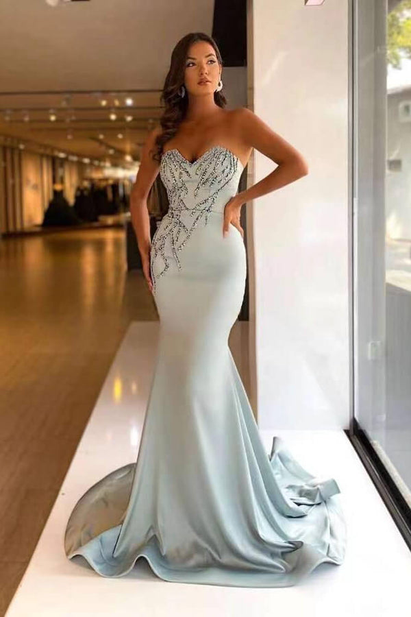 Mermaid Sweetheart Prom Dress UK with Beads-ballbellauk