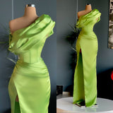 Modern Long Evening Prom Dress With Split One Shoulder-ballbellauk