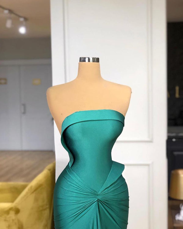 Modern Long Mermaid Evening Prom Dress On Sale Strapless-ballbellauk
