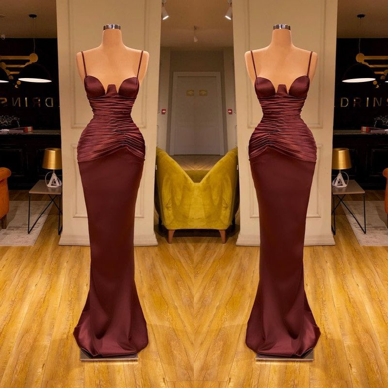 Modern Mermaid Evening Ball Dresses Long Prom Dresses Spaghetti-Straps-ballbellauk