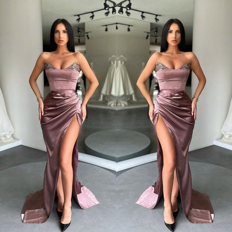 Modern Mermaid Long Prom Dress With Split Sequins-ballbellauk