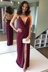 New Arrival Crepe Ruched V-neck Sleeveless Long Prom Dress-ballbellauk