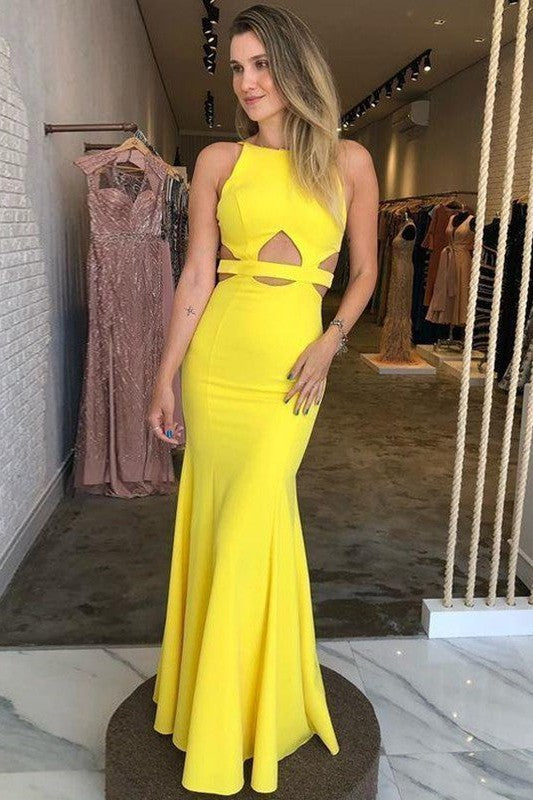 New Arrival Crepe Ruffles Scoop Sleeveless Long Prom Dress-ballbellauk