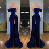Off-the-Shoulder Mermaid Long Prom Dress With Split-ballbellauk