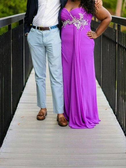 SheathSweetheart Beading Sleeveless Long Chiffon Plus Size Prom Dress-ballbellauk