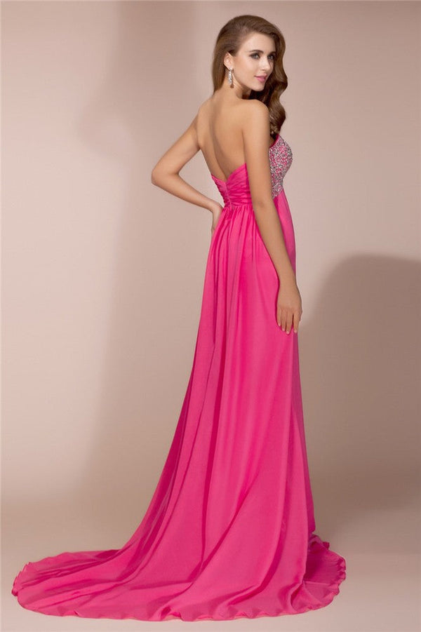 SheathSweetheart Beading Sleeveless Long Evening Dress Chiffon-ballbellauk