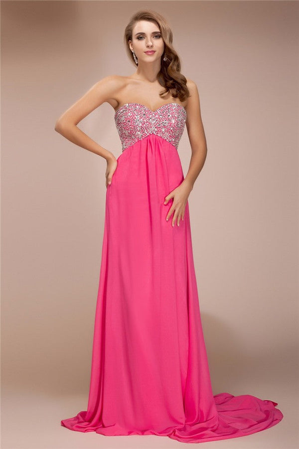 SheathSweetheart Beading Sleeveless Long Evening Dress Chiffon-ballbellauk