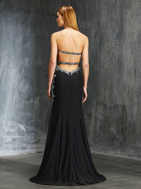 SheathSweetheart Sequin Sleeveless Spandex Prom Dress-ballbellauk