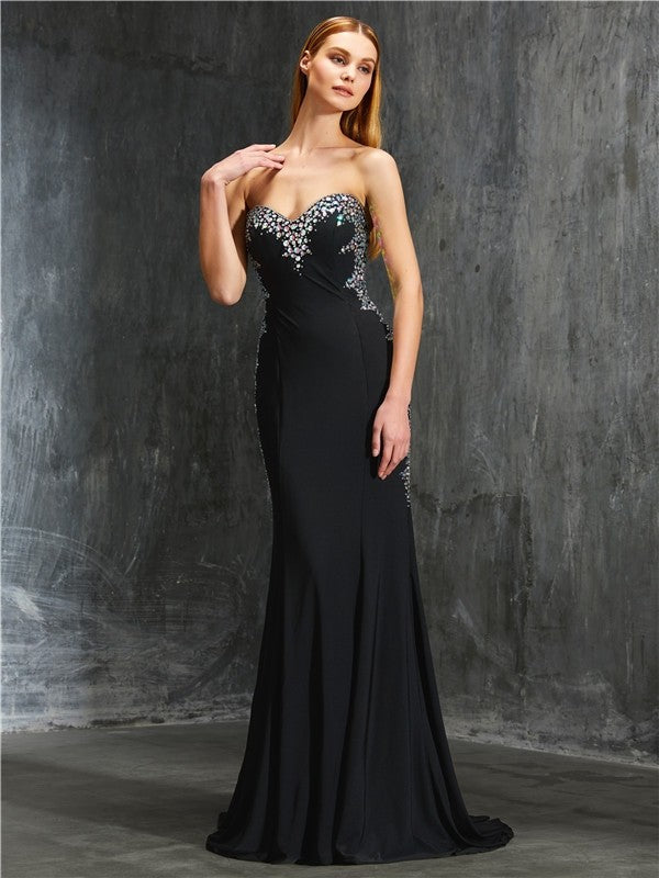 SheathSweetheart Sequin Sleeveless Spandex Prom Dress-ballbellauk