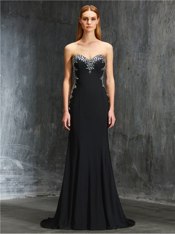 SheathSweetheart Sequin Sleeveless Spandex Prom Dress-ballbellauk