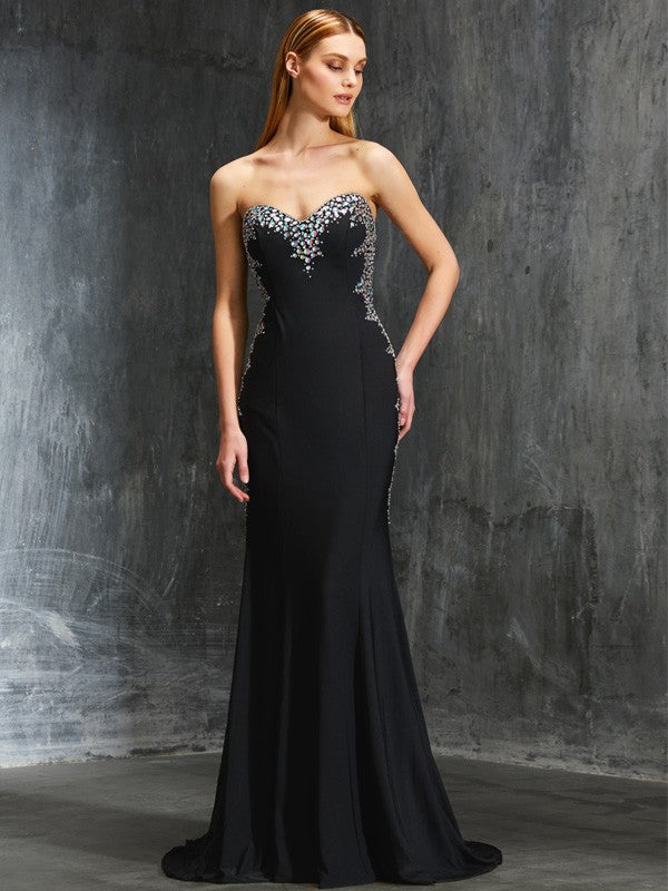 SheathSweetheart Sequin Sleeveless Spandex Prom Dress-ballbellauk