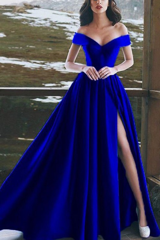 Sleeveless Amazing Long Off-the-Shoulder Elegant Evening Dress-ballbellauk