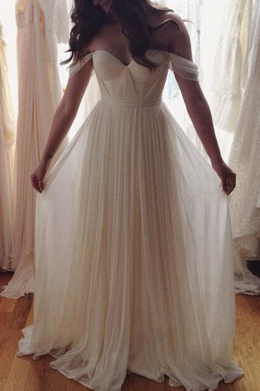 Sleeveless Amazing Off-the-Shoulder Beading Long Evening Dress Chiffon-ballbellauk
