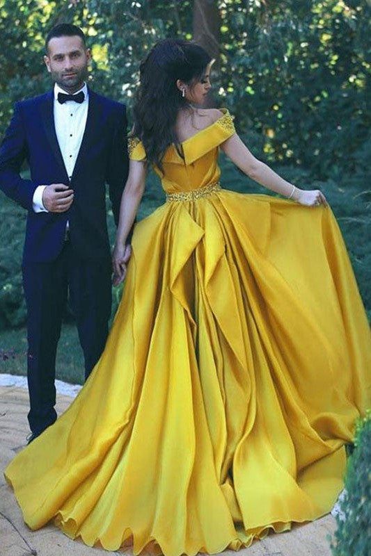 Sleeveless Amazing Off-the-Shoulder Satin Evening Dress Chiffon-ballbellauk