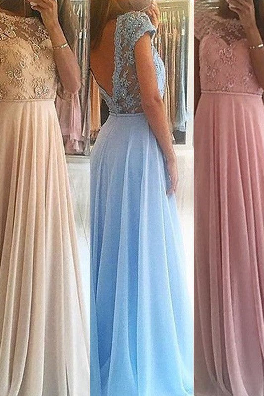 Sleeveless Amazing Scoop Long Beading Evening Dress Chiffon-ballbellauk