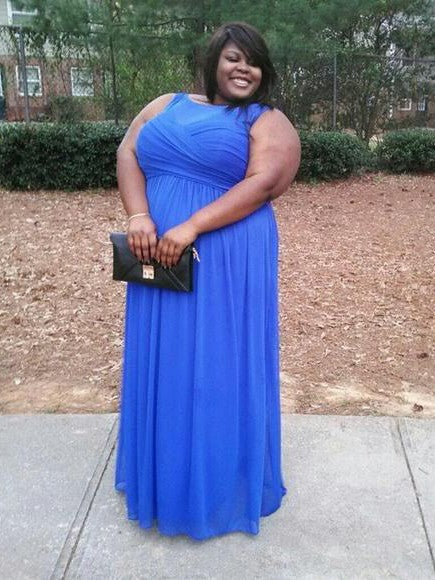 Sleeveless Amazing Scoop Ruched Long Chiffon Plus Size Prom Dress-ballbellauk